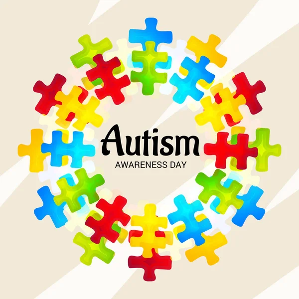 Ilustración Trasfondo Para Día Mundial Concienciación Sobre Autismo — Vector de stock