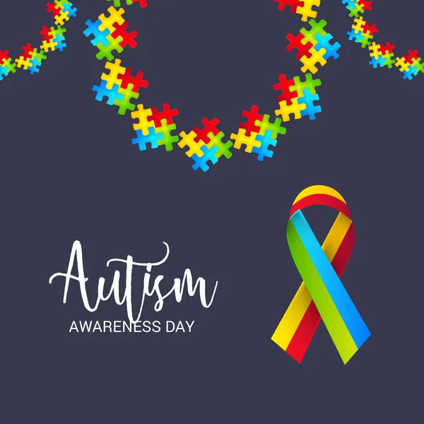 Ilustración Trasfondo Para Día Mundial Concienciación Sobre Autismo — Vector de stock