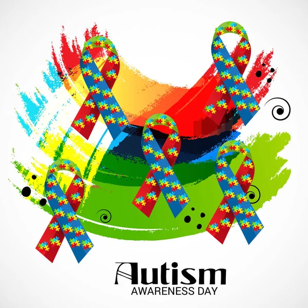 Ilustración Trasfondo Para Día Mundial Concienciación Sobre Autismo — Vector de stock