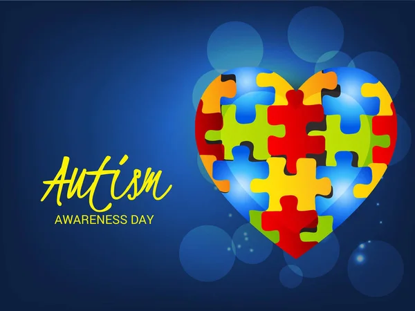 Ilustración Trasfondo Para Día Mundial Concienciación Sobre Autismo — Vector de stock