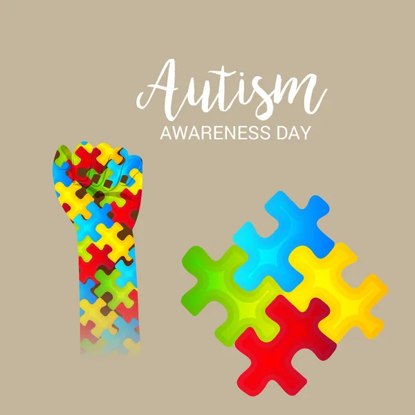 Ilustración Trasfondo Para Día Mundial Concienciación Sobre Autismo — Vector de stock