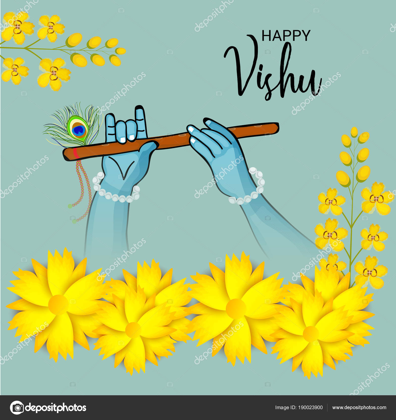Vector Illustration Background Happy Vishu Stock Vector Image by ©SSDN  #190023900