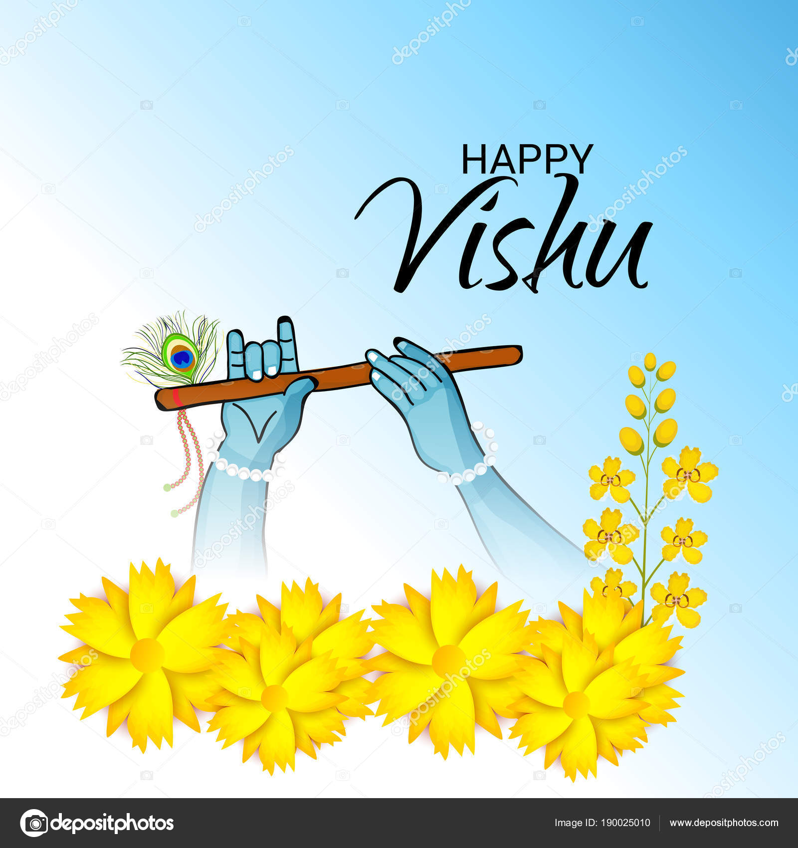 Vector Illustration Background Happy Vishu Stock Vector Image by ©SSDN  #190025010