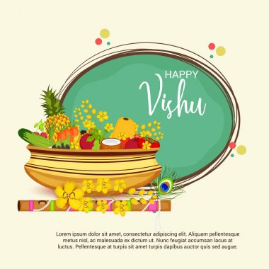 Mutlu Vishu için bir arka plan vektör çizim.