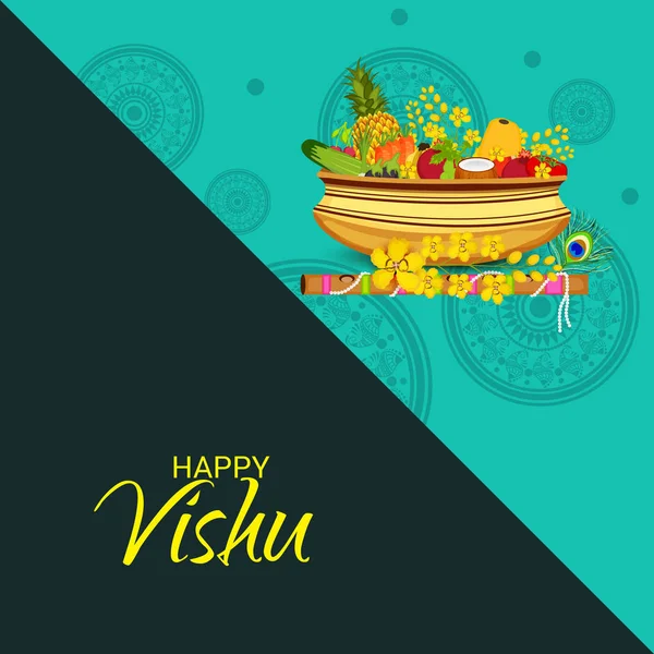 Illustration Vectorielle Fond Pour Happy Vishu — Image vectorielle