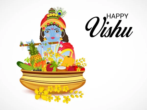 Illustration Vectorielle Fond Pour Happy Vishu — Image vectorielle