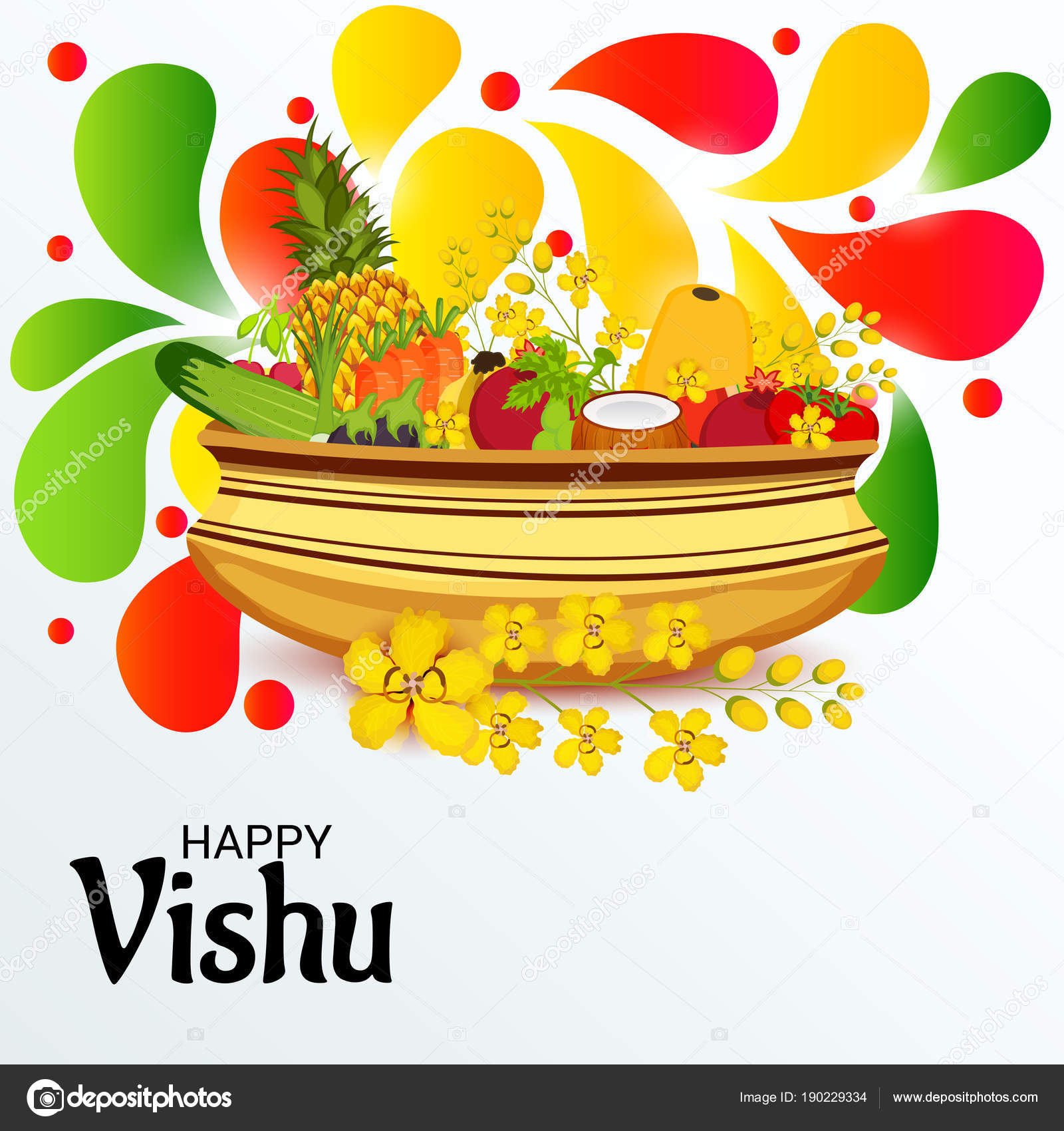 Vishu festival Vector Art Stock Images | Depositphotos