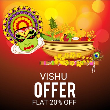 Mutlu Vishu için bir arka plan vektör çizim.
