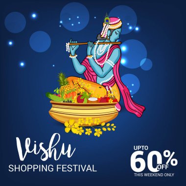 Mutlu Vishu için bir arka plan vektör çizim.