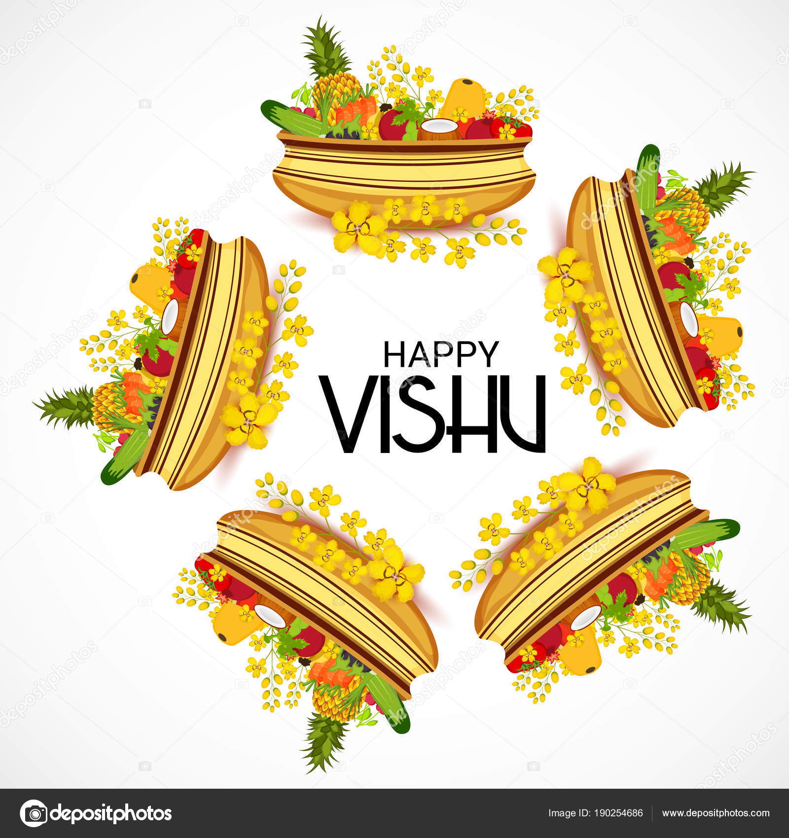 Vector Illustration Background Happy Vishu Vector Image By C Ssdn Vector Stock 190254686