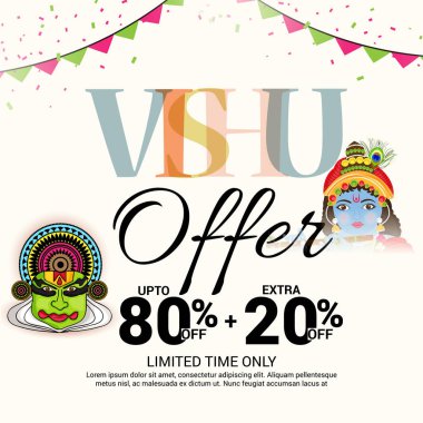 Mutlu Vishu için bir arka plan vektör çizim.