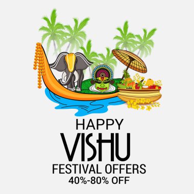 Mutlu Vishu için bir arka plan vektör çizim.