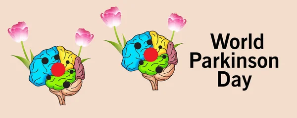 Ilustração Vetorial Fundo Para Dia Mundial Parkinson — Vetor de Stock