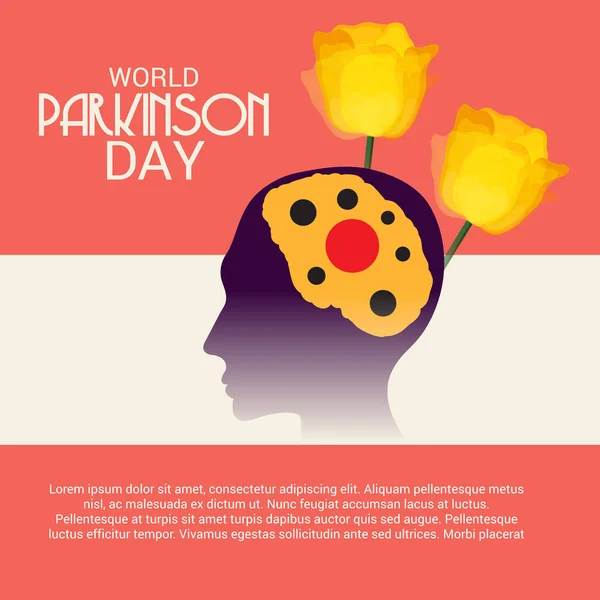 Ilustração Vetorial Fundo Para Dia Mundial Parkinson — Vetor de Stock