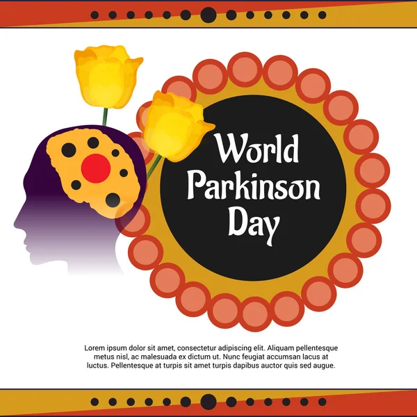Illustrazione Vettoriale Uno Sfondo Giornata Mondiale Del Parkinson — Vettoriale Stock