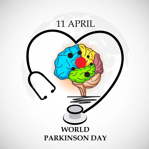 Ilustración Vectorial Los Antecedentes Del Día Mundial Del Parkinson — Archivo Imágenes Vectoriales