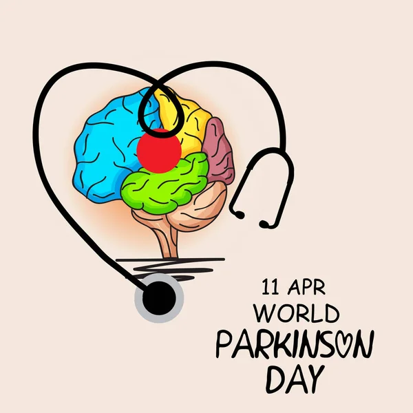 Illustrazione Vettoriale Uno Sfondo Giornata Mondiale Del Parkinson — Vettoriale Stock