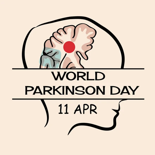 Ilustração Vetorial Fundo Para Dia Mundial Parkinson — Vetor de Stock