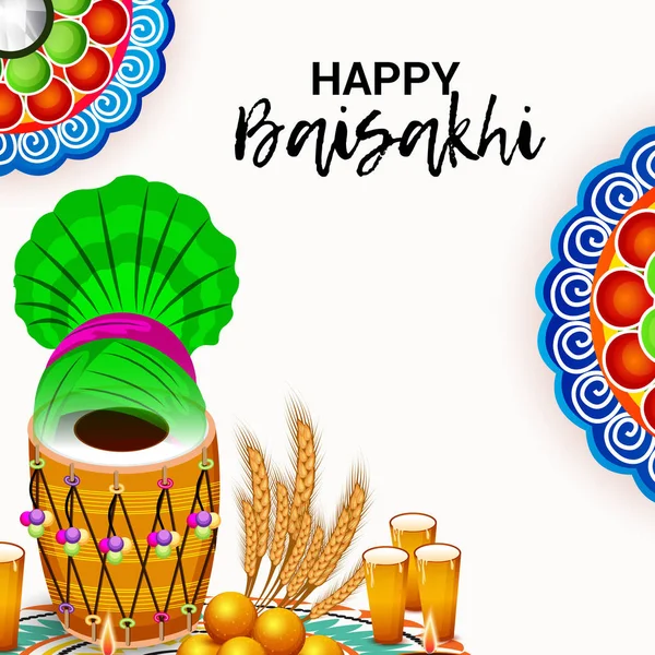 Векторні Ілюстрації Фон Святкування Щасливі Baisakhi Панджабі Фестивалю — стоковий вектор