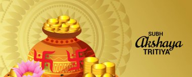 Akshaya Tritiya Kutlama Festivali için Yaratıcı Özgeçmişin Vektör çizimi.