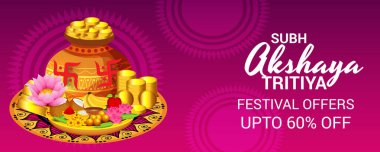 Akshaya Tritiya Kutlama Festivali için Yaratıcı Özgeçmişin Vektör çizimi.