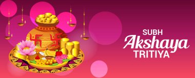 Akshaya Tritiya Kutlama Festivali için Yaratıcı Özgeçmişin Vektör çizimi.