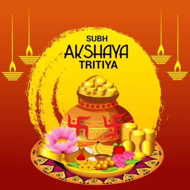 Vector illustration of a Creative Background For Festival Of Akshaya Tritiya Celebration. clipart