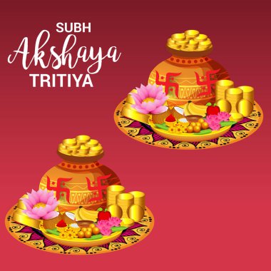 Akshaya Tritiya Kutlama Festivali için Yaratıcı Özgeçmişin Vektör çizimi.