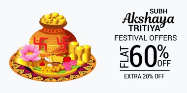 Akshaya Tritiya Kutlama Festivali için Yaratıcı Özgeçmişin Vektör çizimi.