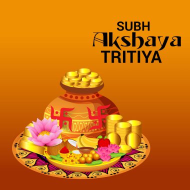 Akshaya Tritiya Kutlama Festivali için Yaratıcı Özgeçmişin Vektör çizimi.