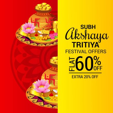 Akshaya Tritiya Kutlama Festivali için Yaratıcı Özgeçmişin Vektör çizimi.