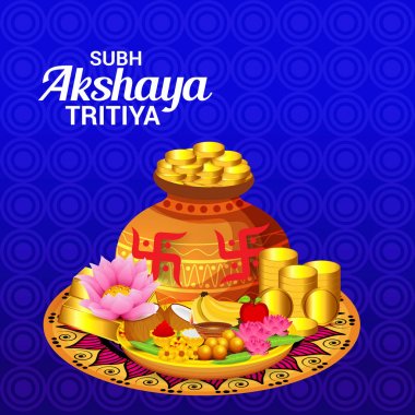 Akshaya Tritiya Kutlama Festivali için Yaratıcı Özgeçmişin Vektör çizimi.