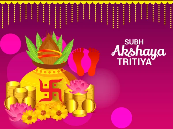 Akshaya Tritiya Kutlama Festivali Için Yaratıcı Özgeçmişin Vektör Çizimi — Stok Vektör