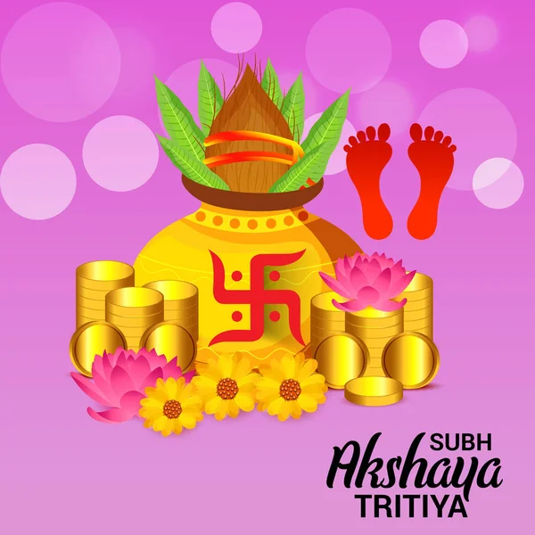 Εικονογράφηση Διάνυσμα Ενός Δημιουργικού Φόντου Για Φεστιβάλ Του Akshaya Tritiya — Διανυσματικό Αρχείο