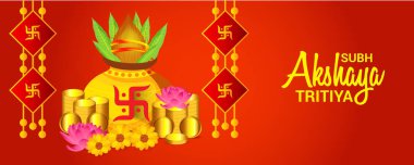 Akshaya Tritiya Kutlama Festivali için Yaratıcı Özgeçmişin Vektör çizimi.