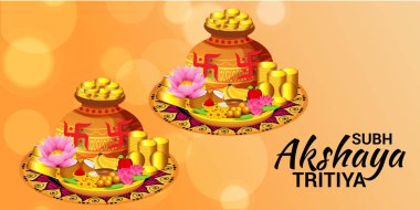 Akshaya Tritiya Kutlama Festivali için Yaratıcı Özgeçmişin Vektör çizimi.