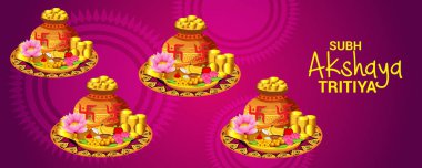 Akshaya Tritiya Kutlama Festivali için Yaratıcı Özgeçmişin Vektör çizimi.