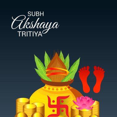 Akshaya Tritiya Kutlama Festivali için Yaratıcı Özgeçmişin Vektör çizimi.