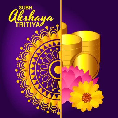 Akshaya Tritiya Kutlama Festivali için Yaratıcı Özgeçmişin Vektör çizimi.