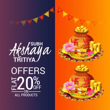 Akshaya Tritiya Kutlama Festivali için Yaratıcı Özgeçmişin Vektör çizimi.