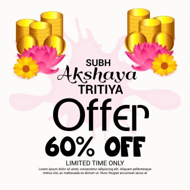 Akshaya Tritiya Kutlama Festivali için Yaratıcı Özgeçmişin Vektör çizimi.