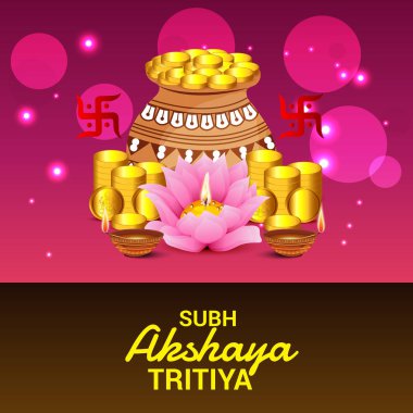 Akshaya Tritiya Kutlama Festivali için Yaratıcı Özgeçmişin Vektör çizimi.