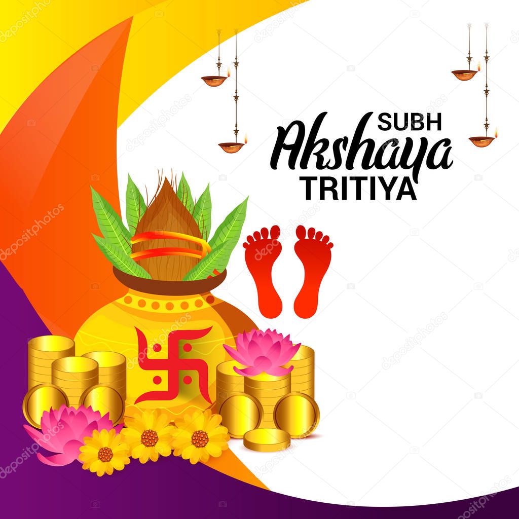 Vector illustration of a Creative Background For Festival Of Akshaya Tritiya Celebration.