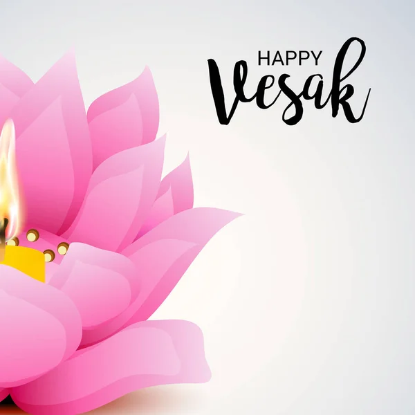 Vesak Günü pembe Lotus çiçeği ile için bir afiş vektör çizim.