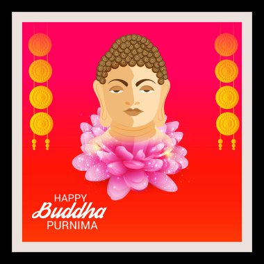 Mutlu Buda Purniması için Vektör illüstrasyonuName.