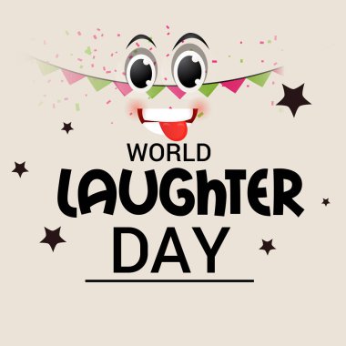 Dünya kahkaha günü için bir arka plan vektör çizim.