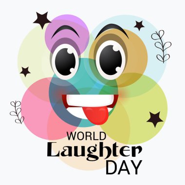 Dünya kahkaha günü için bir arka plan vektör çizim.