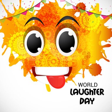 Dünya kahkaha günü için bir arka plan vektör çizim.