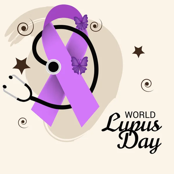 Vector Illustratie Van Een Achtergrond Voor World Lupus Day — Stockvector