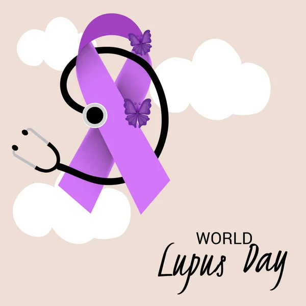 Illustration Vectorielle Contexte Pour Journée Mondiale Lupus — Image vectorielle